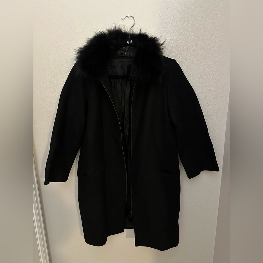 Zara Woman Detachable Fur Coat